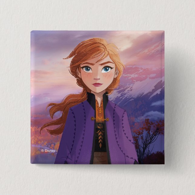 Frozen 2 | Anna - Lead with Courage 2 Inch Square Button (Front)