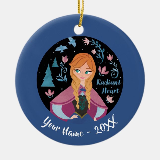 Frozen 2 | Anna "Radiant Heart" Watercolor Ceramic Ornament (Front)
