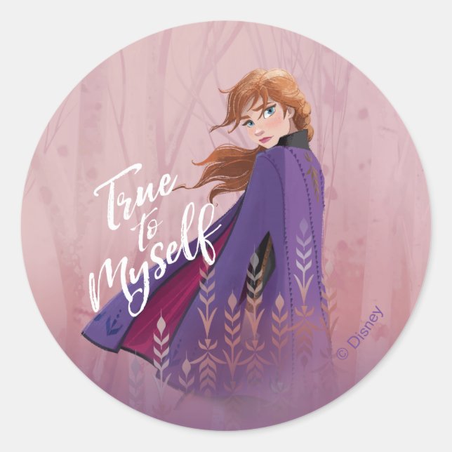 Frozen 2: Anna | True to Myself Classic Round Sticker (Front)