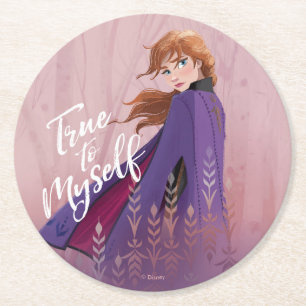 Frozen 2: Anna True to Myself Round Paper Coaster