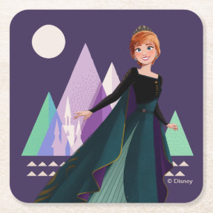Frozen 2 Anna - True to Myself Square Paper Coaster