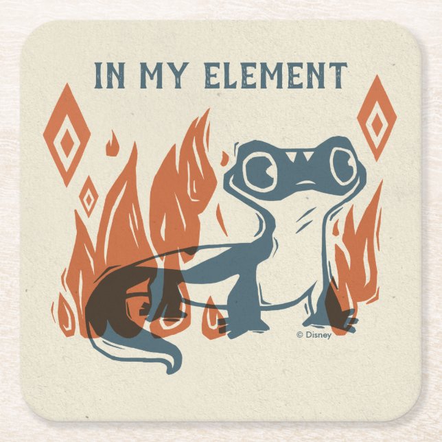 Frozen 2 | Bruni - In My Element Square Paper Coaster (Front)