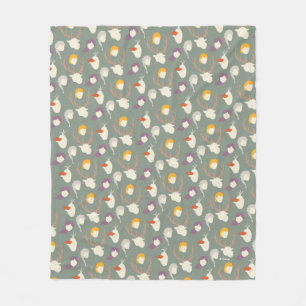 Frozen 2 Character Wood Cut Pattern Fleece Blanket