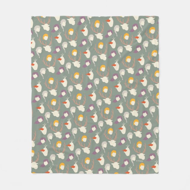 Frozen 2 | Character Wood Cut Pattern Fleece Blanket (Front)