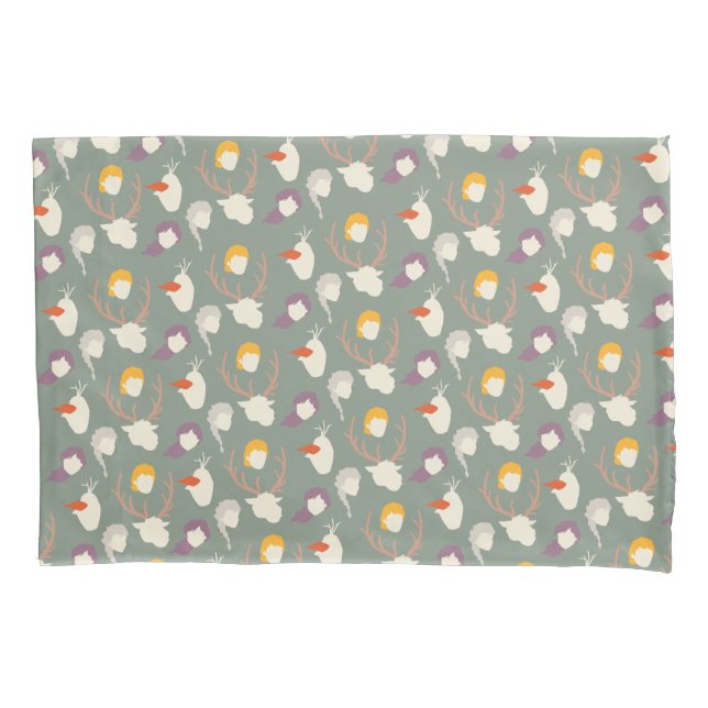 Frozen 2 | Character Wood Cut Pattern Pillowcase (Front)