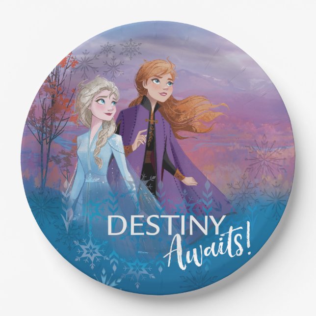 Frozen 2: Elsa & Anna | Destiny Awaits! Paper Plate (Front)