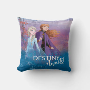 Frozen 2: Elsa & Anna   Destiny Awaits! Throw Pillow