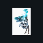 Frozen 2: Elsa | Believe in the Journey Canvas Print<br><div class="desc">Frozen 2 | This watercolor silhouette of Elsa standing in the breeze features the phrase "Believe in the Journey" written over her dress.</div>
