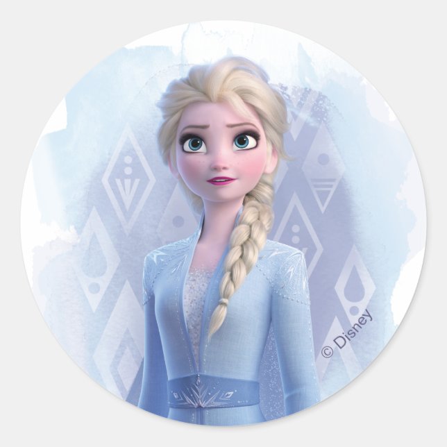 Frozen 2: Elsa | Face Your Fear Classic Round Sticker (Front)