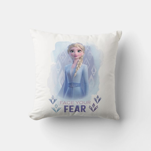 Frozen 2: Elsa | Face Your Fear Throw Pillow (Front)
