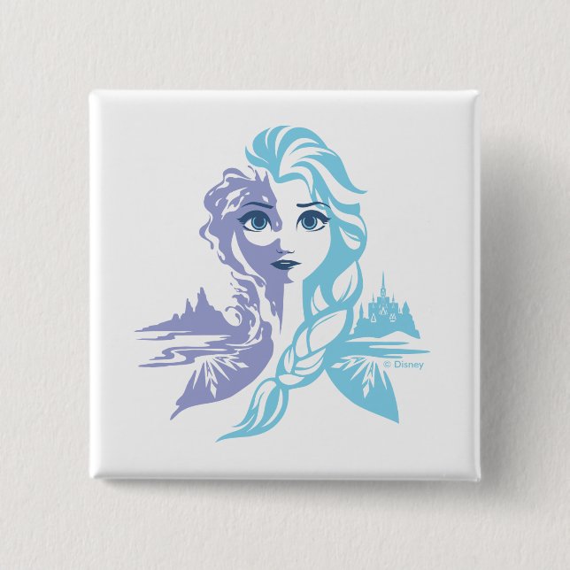 Frozen 2 | Elsa - Frozen Reign 2 Inch Square Button (Front)