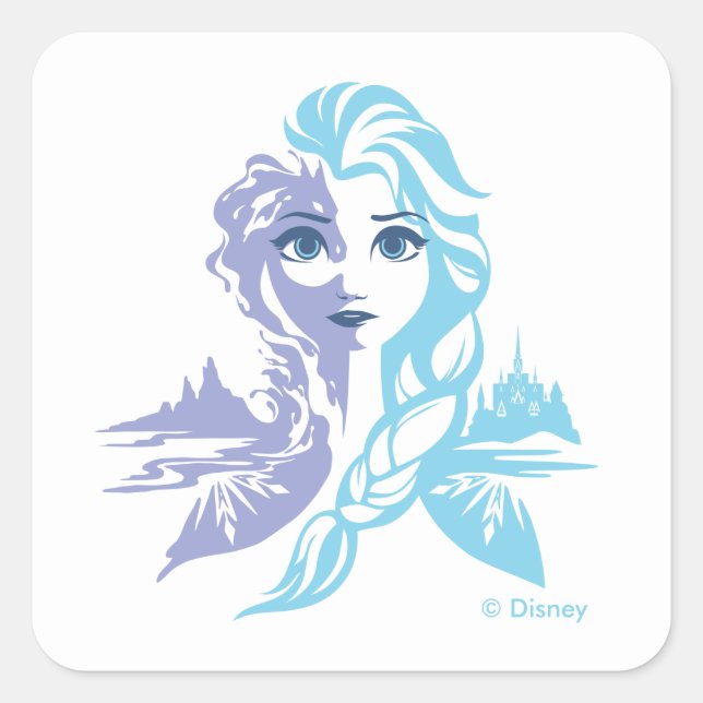 Frozen 2 | Elsa - Frozen Reign Square Sticker (Front)