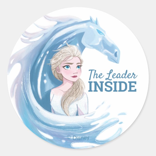 Frozen 2: Elsa & The Nokk Portrait Classic Round Sticker (Front)