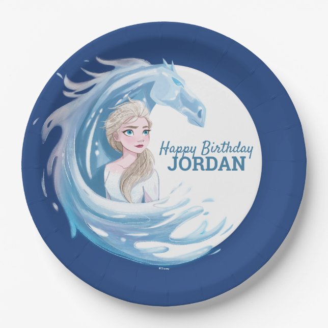 Frozen 2: Elsa & The Nokk Portrait Paper Plate (Front)