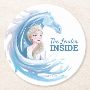 Frozen 2: Elsa & The Nokk Portrait Round Paper Coaster