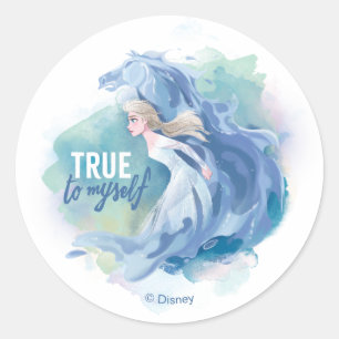 Frozen 2: Elsa & The Nokk   True To Myself Classic Round Sticker