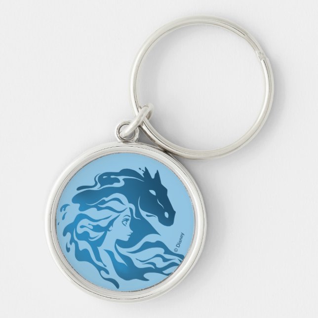 Frozen 2: Elsa & The Nokk Watercolor Silhouette Keychain (Front)