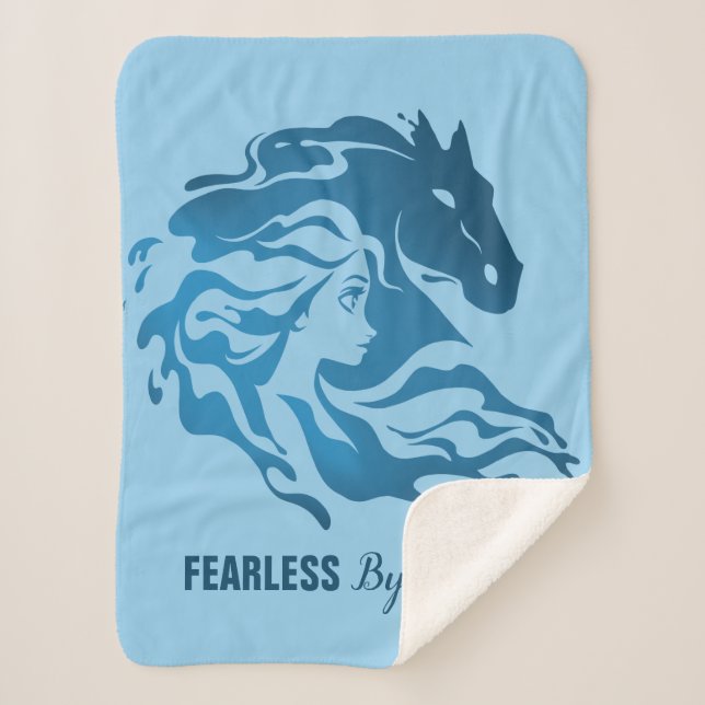Frozen 2: Elsa & The Nokk Watercolor Silhouette Sherpa Blanket (Front)