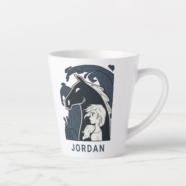 Frozen 2: Elsa & The Nokk Woodcut Graphic Latte Mug (Right)