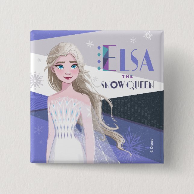 Frozen 2 | Elsa the Snow Queen 2 Inch Square Button (Front)