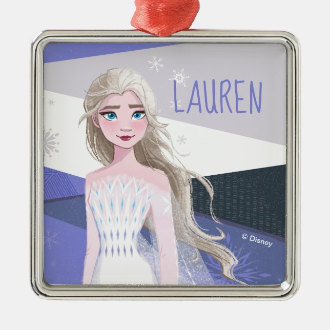 Frozen 2 | Elsa the Snow Queen Metal Ornament (Front)