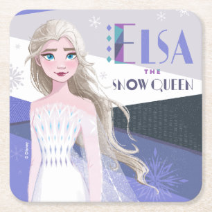 Frozen 2 Elsa the Snow Queen Square Paper Coaster