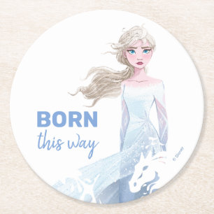 Frozen 2: Elsa Watercolor Illustration Round Paper Coaster