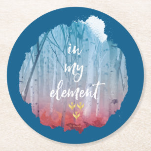 Frozen 2: In My Element Round Paper Coaster