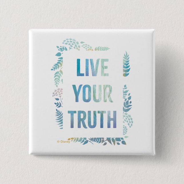 Frozen 2: Live Your Truth 2 Inch Square Button (Front)