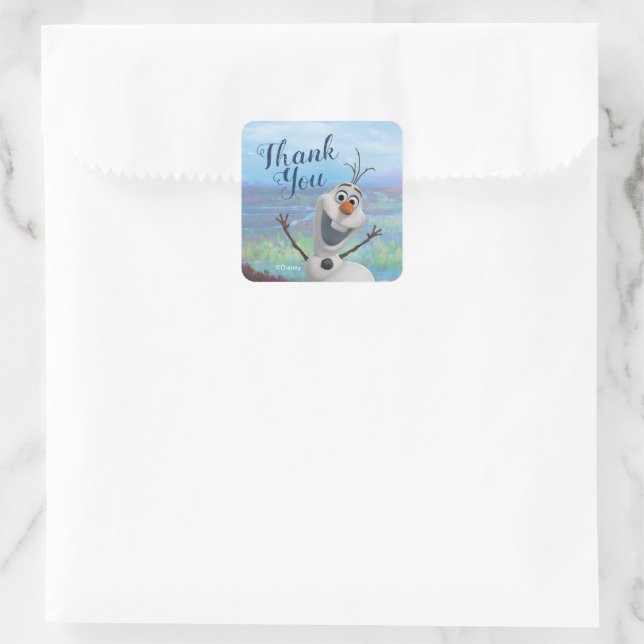 Frozen 2 - Olaf Birthday Thank You Square Sticker (Bag)