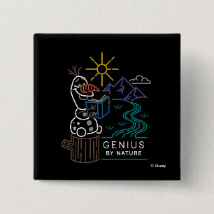 Frozen 2   Olaf - Genius by Nature 2 Inch Square Button