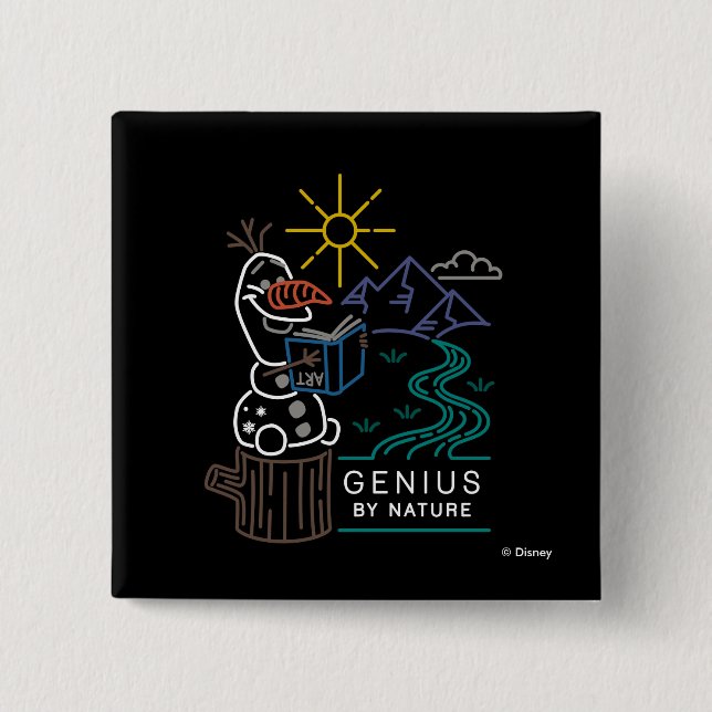 Frozen 2 | Olaf - Genius by Nature Inch Square Button (Front)