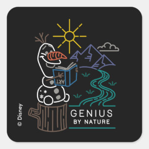 Frozen 2   Olaf - Genius by Nature Square Sticker