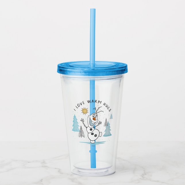 Frozen 2 | Olaf "I Love Warm Hugs" Sketch Acrylic Tumbler (Front)