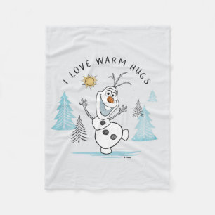 Frozen 2   Olaf "I Love Warm Hugs" Sketch Fleece Blanket