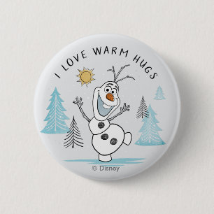 Frozen 2   Olaf "I Love Warm Hugs" Sketch Inch Round Button