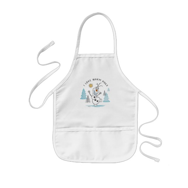 Frozen 2 | Olaf "I Love Warm Hugs" Sketch Kids Apron (Front)