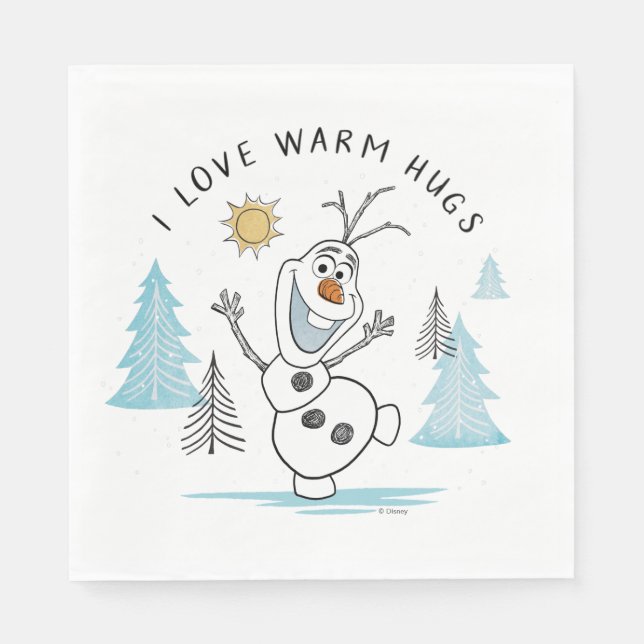 Frozen 2 | Olaf "I Love Warm Hugs" Sketch Napkin (Front)