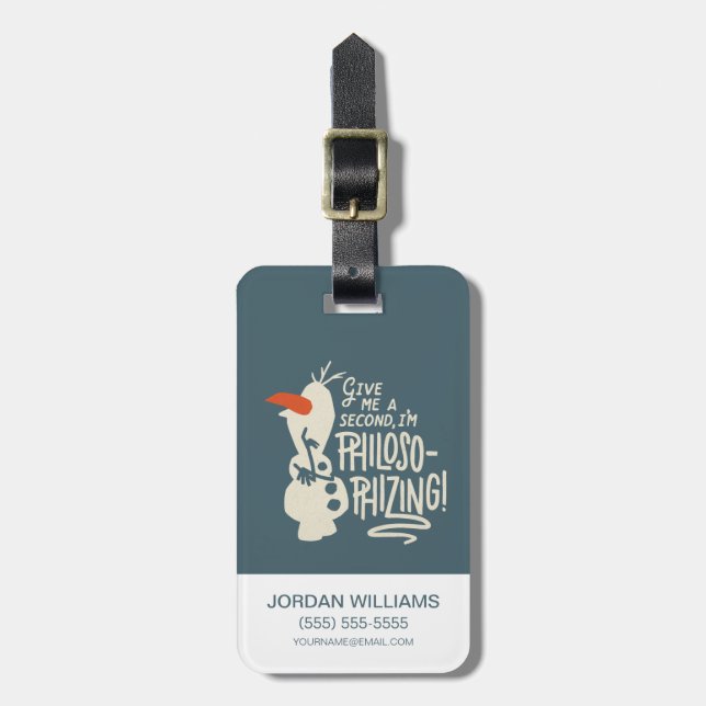 Frozen 2: Olaf | I'm Philosophizing! Luggage Tag (Front Vertical)