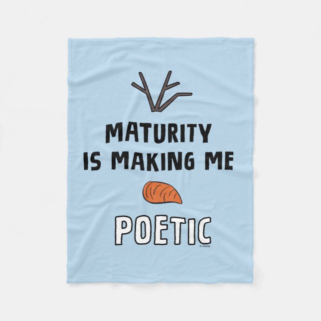 Frozen 2 | Olaf "Maturity Is Making Me Poetic" Fleece Blanket (Front)