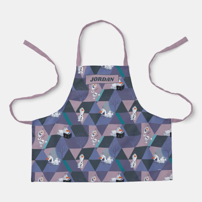 Frozen 2 | Olaf Purple Geometric Pattern Apron (Front)