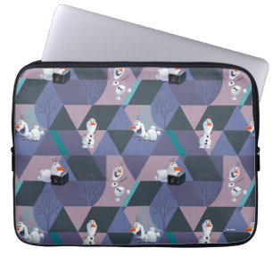 Frozen 2 Olaf Purple Geometric Pattern Laptop Sleeve