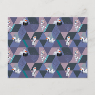 Frozen 2 Olaf Purple Geometric Pattern Postcard