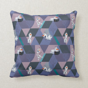 Frozen 2 Olaf Purple Geometric Pattern Throw Pillow