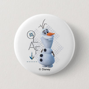 Frozen 2: Olaf With Stylized Name Graphic 2 Inch Round Button