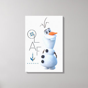 Frozen 2: Olaf With Stylized Name Graphic Canvas Print