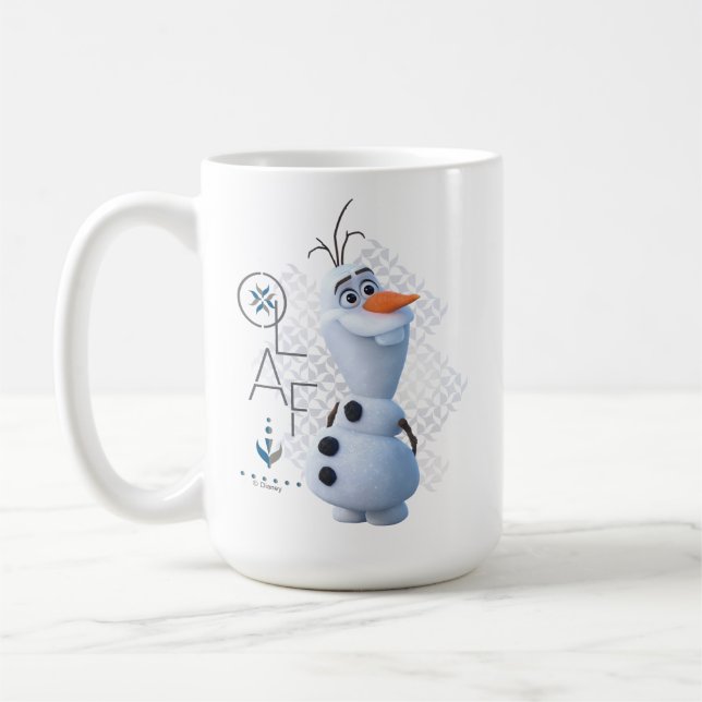 Frozen 2: Olaf With Stylized Name Graphic Coffee Mug (Left)