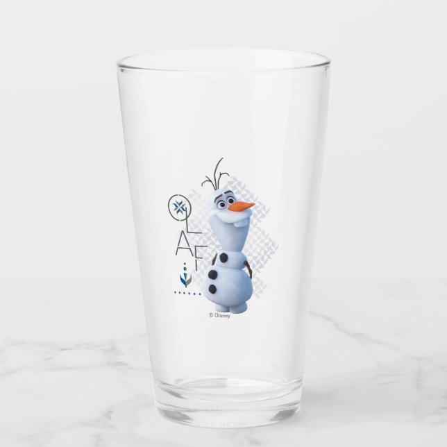 Frozen 2: Olaf With Stylized Name Graphic Glass (Front)