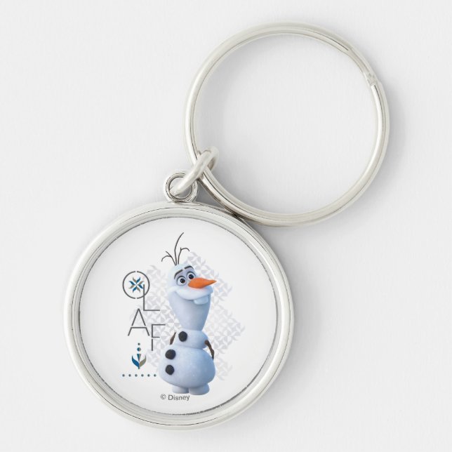 Frozen 2: Olaf With Stylized Name Graphic Keychain (Front)