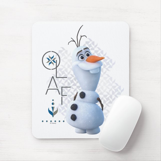 Frozen 2: Olaf With Stylized Name Graphic Mouse Pad (With Mouse)